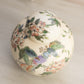 Short Cream Ceramic Lidded Jar with Bird & Floral Designs