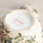 Short Cream Ceramic Lidded Jar with Bird & Floral Designs