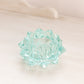 Small Aqua Green Blue Glass Votive Candleholder with Pointy Edges