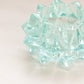 Small Aqua Green Blue Glass Votive Candleholder with Pointy Edges