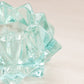 Small Aqua Green Blue Glass Votive Candleholder with Pointy Edges