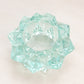 Small Aqua Green Blue Glass Votive Candleholder with Pointy Edges