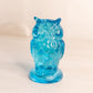 Small Blue Glass Owl Figurine