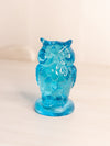 Small Blue Glass Owl Figurine