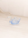 Small Blue Glass Swan Salt Cellar Toothpick Holder with Longer Neck