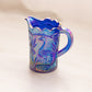 Small Blue Iridescent Glass Bird Mini Pitcher with 4 Tiny Glasses