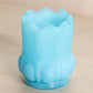 Small Blue Milk Glass Oval Detail Toothpick Holder