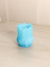 Small Blue Milk Glass Oval Detail Toothpick Holder