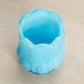Small Blue Milk Glass Oval Detail Toothpick Holder
