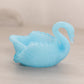 Small Blue Milk Glass Swan Salt Cellar Toothpick Holder