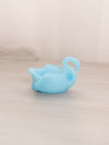 Small Blue Milk Glass Swan Salt Cellar Toothpick Holder