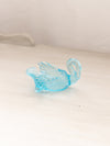Small Blue Glass Swan Salt Cellar Toothpick Holder