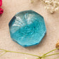 Small Blue Glass Rose Flower Paperweight Figurine