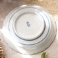 Extra Small Blue & White Ceramic Floral Dish with Brown Edge