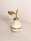 Small Brass and Mother of Pearl Pear Jar