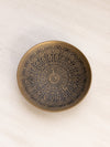 Small Brass Dish with Fancy Floral Designs Black Details
