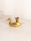 Small Brass Duck Taper Candleholder