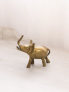 Small Brass Elephant with Trunk Up Figurine