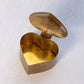 Small Brass Hinged Lidded Heart Jar with Enamel Butterfly Design on Top
