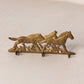 Small Brass Horse Wall Hook with 3 Hooks