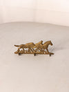 Small Brass Horse Wall Hook with 3 Hooks
