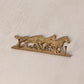 Small Brass Horse Wall Hook with 3 Hooks