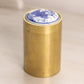 Small Brass Jar with Blue & White Floral Ceramic Top