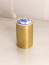 Small Brass Jar with Blue & White Floral Ceramic Top