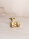 Small Brass Laying Fawn Deer Figurine