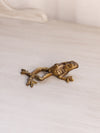 Small Brass Laying Frog Figurine