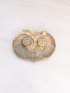 Small Brass Owl Head Trinket Dish