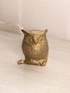 Small Brass Owl on Branch Figurine