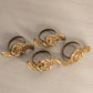 Small Brass Rose Napkin Rings (Set of 4)