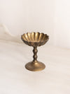 Small Brass Scalloped Compote Dish