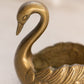 Small Brass Swan Dish with Neck Bent Down and Detailed Wings