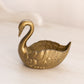 Small Brass Swan Dish with Neck Bent Down and Detailed Wings
