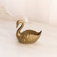 Small Brass Swan Dish with Neck Bent Down and Detailed Wings