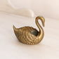 Small Brass Swan Dish with Neck Bent Down and Detailed Wings