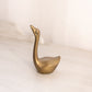 Small Brass Swan with Head Up Figurine