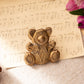 Small Brass Teddy Bear Clip Desk Accessory