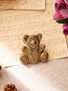 Small Brass Teddy Bear Clip Desk Accessory