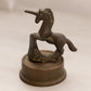 Small Brass Unicorn on Circular Base Figurine