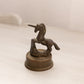 Small Brass Unicorn on Circular Base Figurine