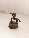Small Brass Unicorn on Circular Base Figurine