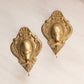 Small Brass Wall Sconces with Oval and Floral Designs (Set of 2)