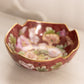 Small Burgundy Ceramic Bowl with Floral Designs