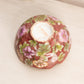 Small Burgundy Ceramic Bowl with Floral Designs