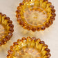 Small Circular Amber Glass Flower Dish