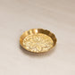 Small Circular Brass Detailed Edge Coaster with Floral Designs
