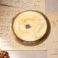 Small Circular Brass Dish or Coaster with Etched Flower